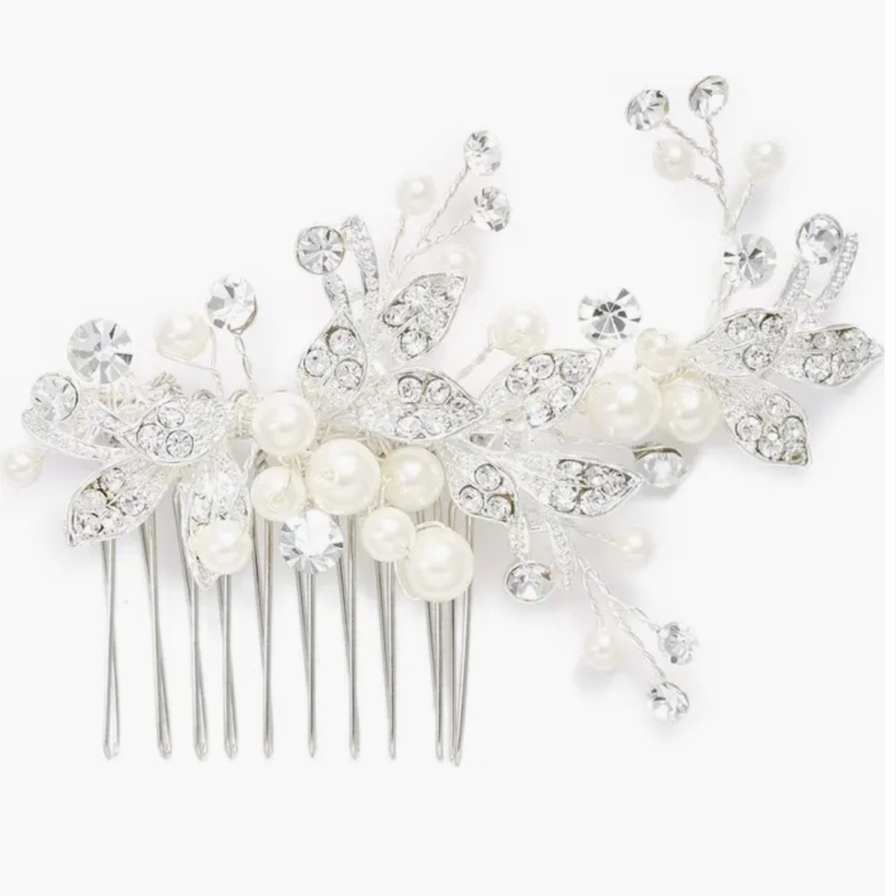 NEW Brides & Hairpins CATHERINE Jeweled Hair Comb Silver $135